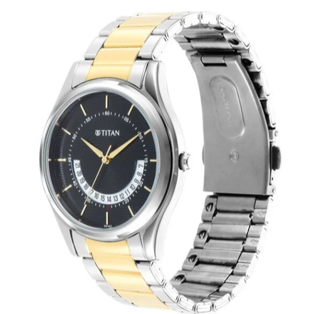 Titan Men's Multifunction Karishma: Two-Tone Steel Elegance Watch