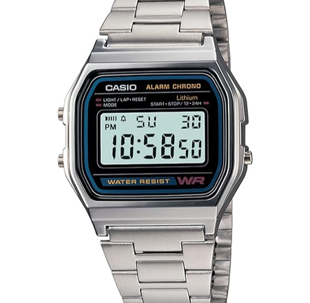 Casio Vintage A-158WA-1Q Digital Grey Dial Unisex Watch